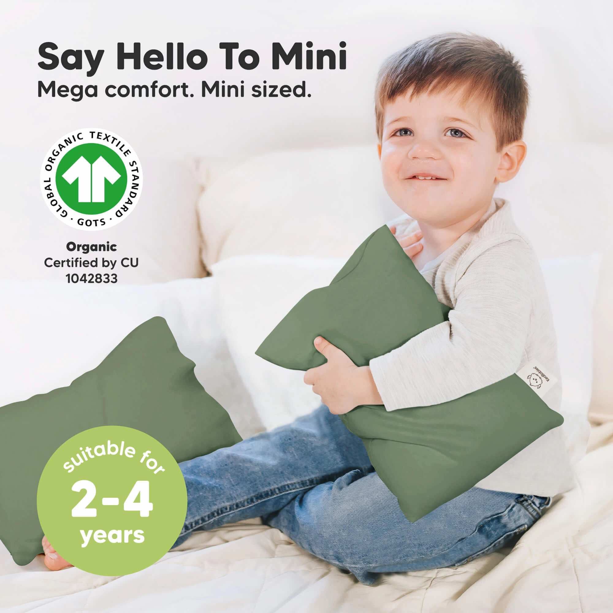 Mini Toddler Pillow With Pillowcase (Jungle Green)