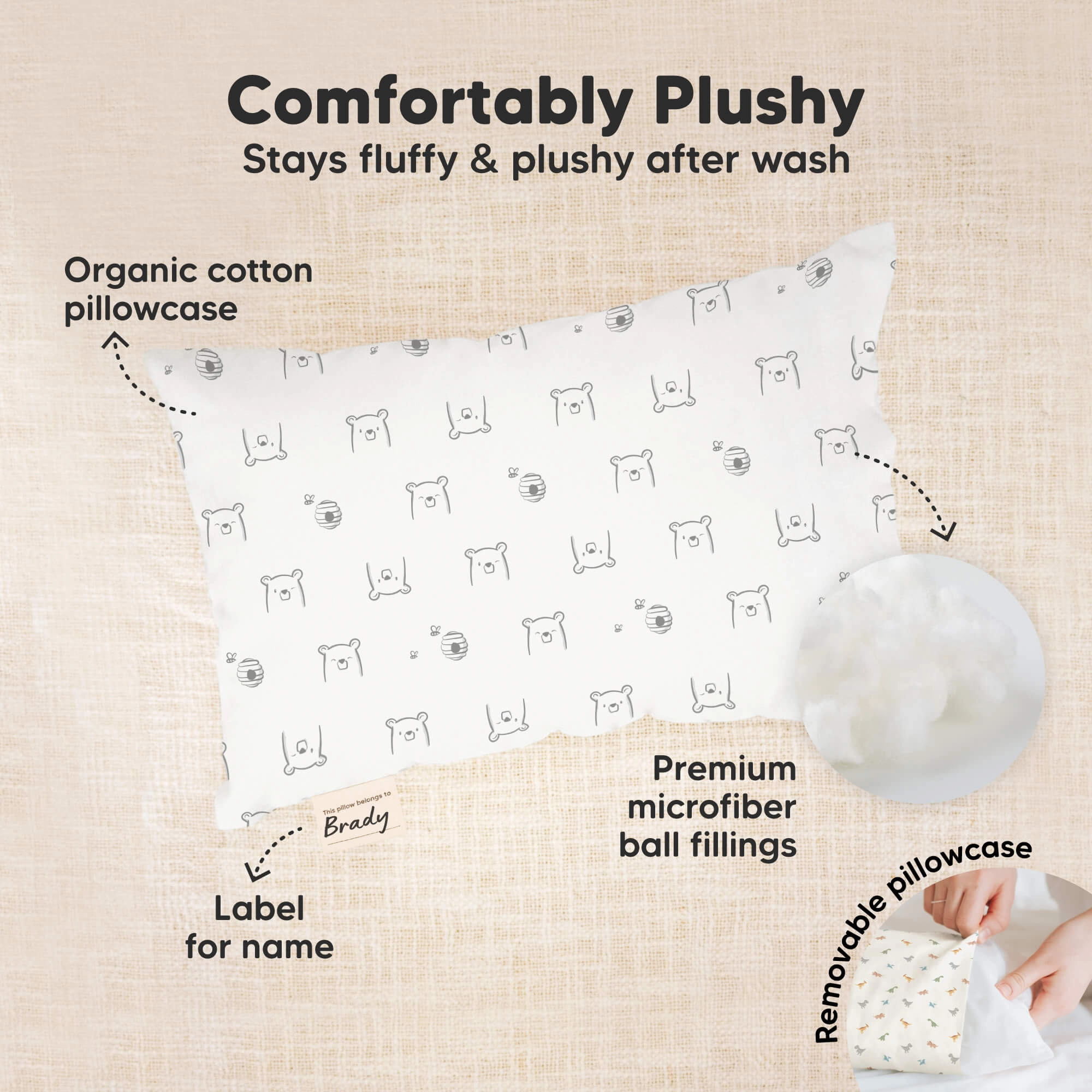 Mini Toddler Pillow With Pillowcase (KeaFriends)