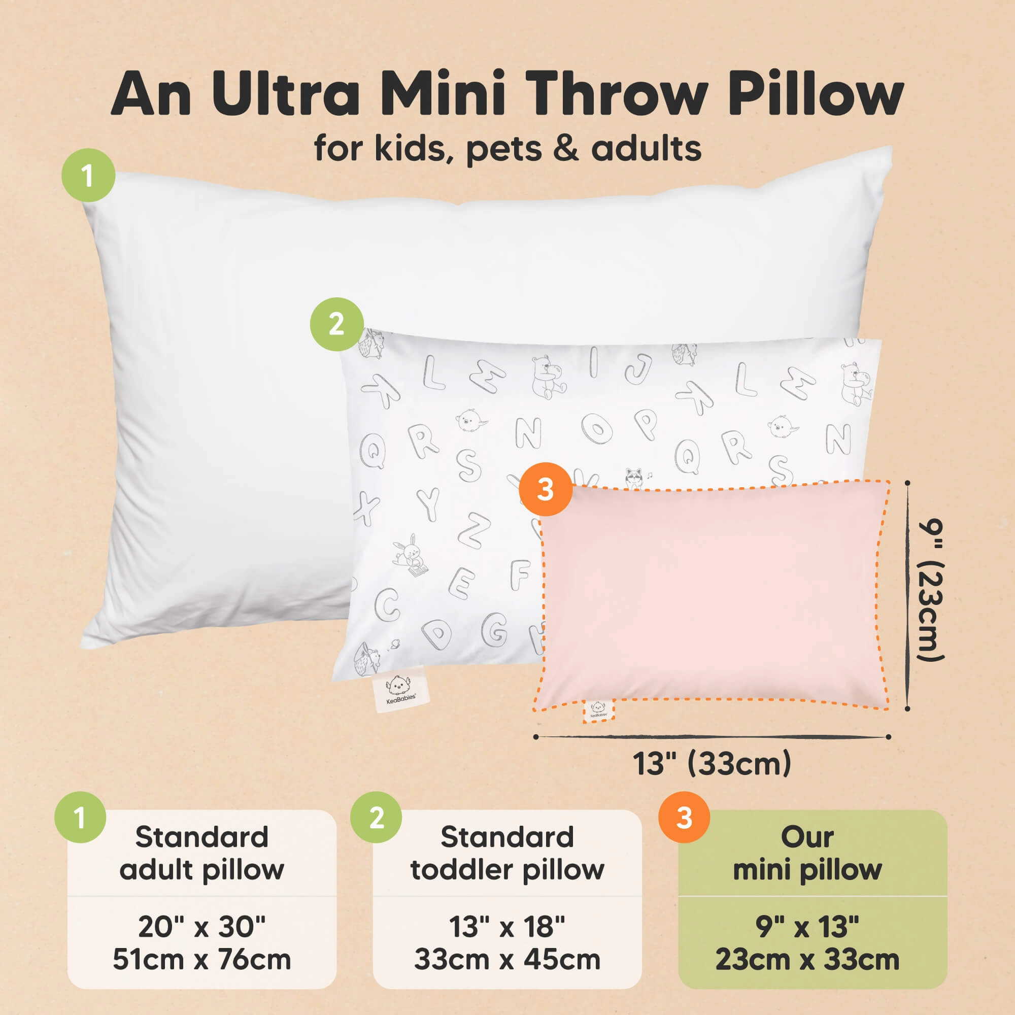 Mini Toddler Pillow With Pillowcase (Mist Pink)