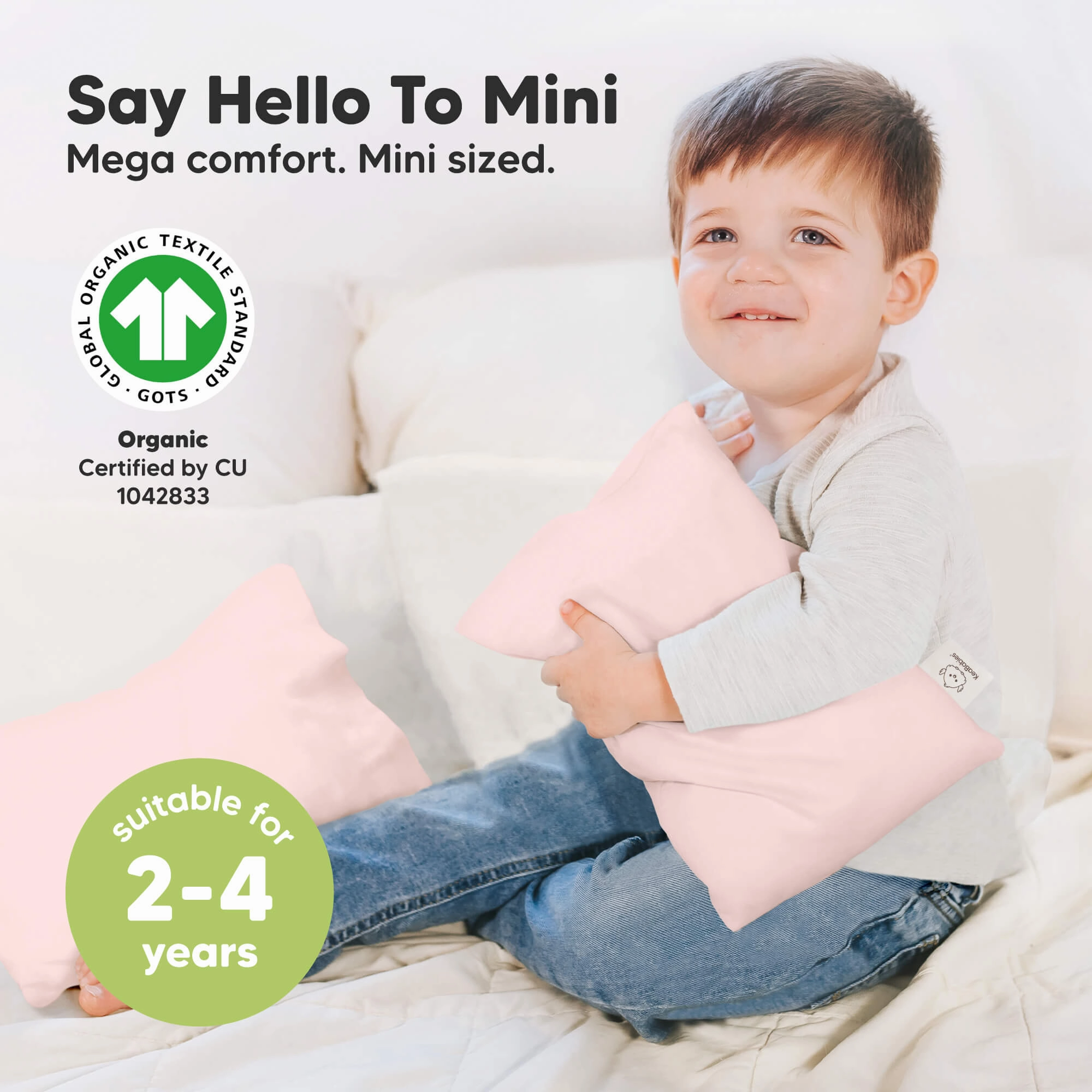 Mini Toddler Pillow With Pillowcase (Mist Pink)