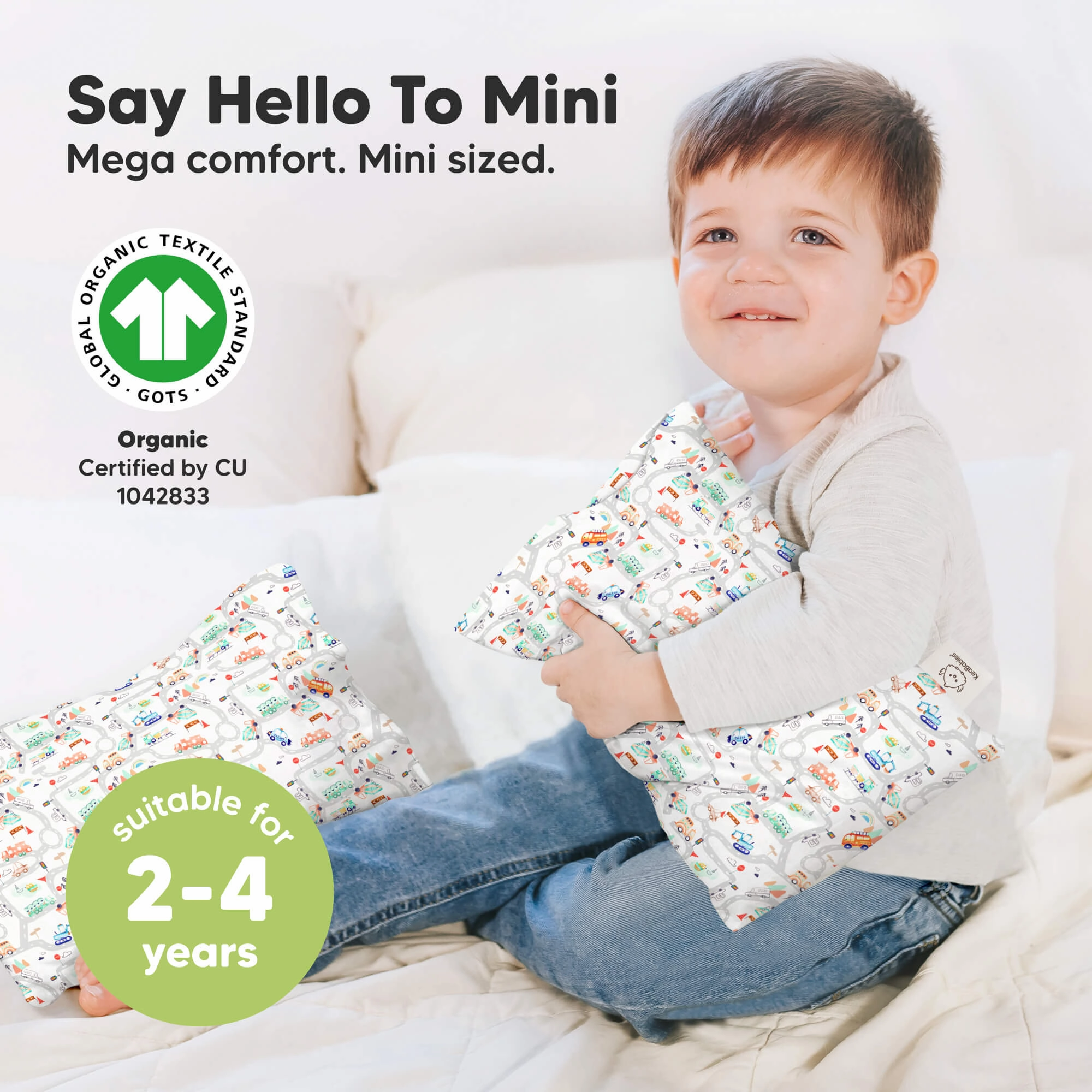 Mini Toddler Pillow With Pillowcase (Roadway)