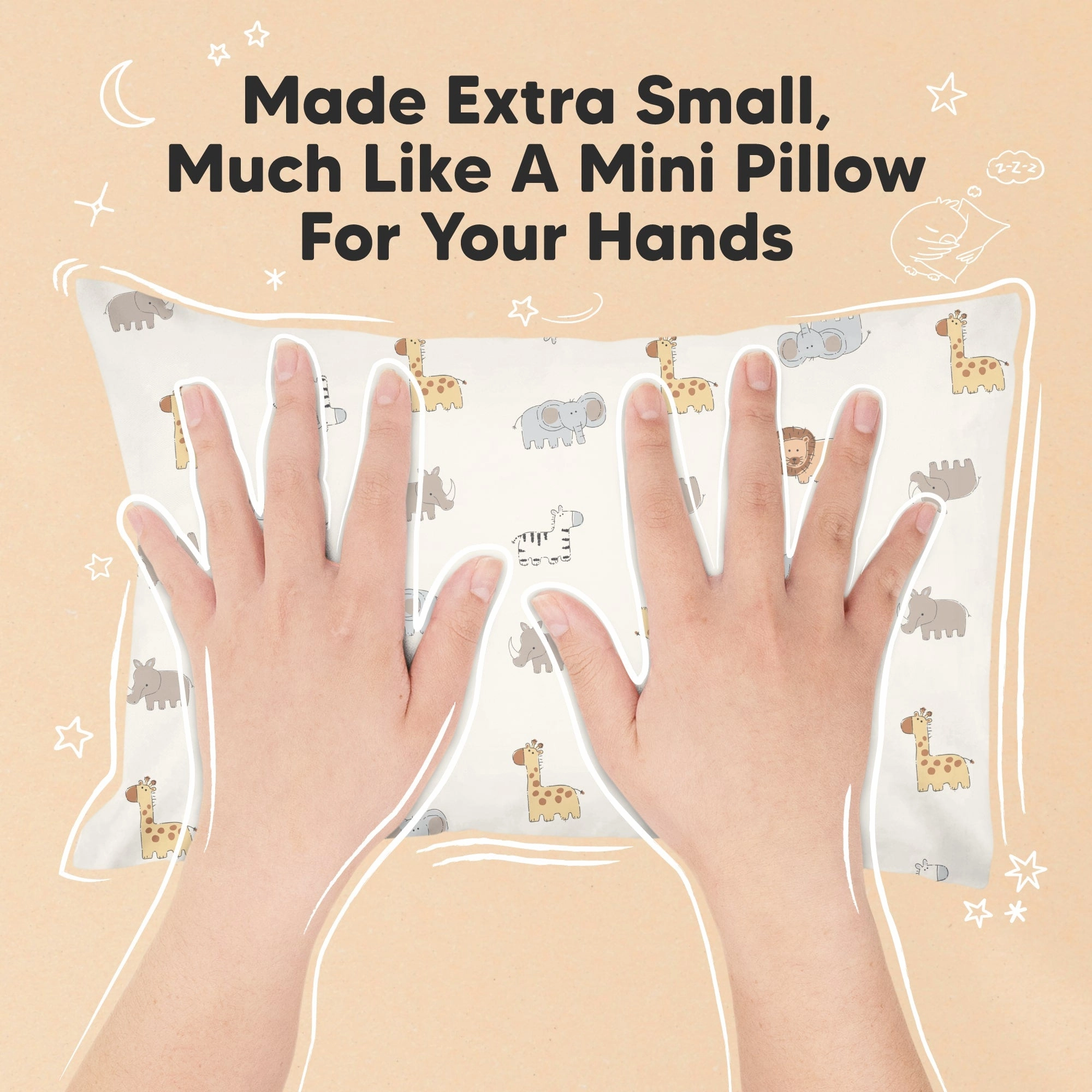 Mini Toddler Pillow With Pillowcase (Safari Echo)