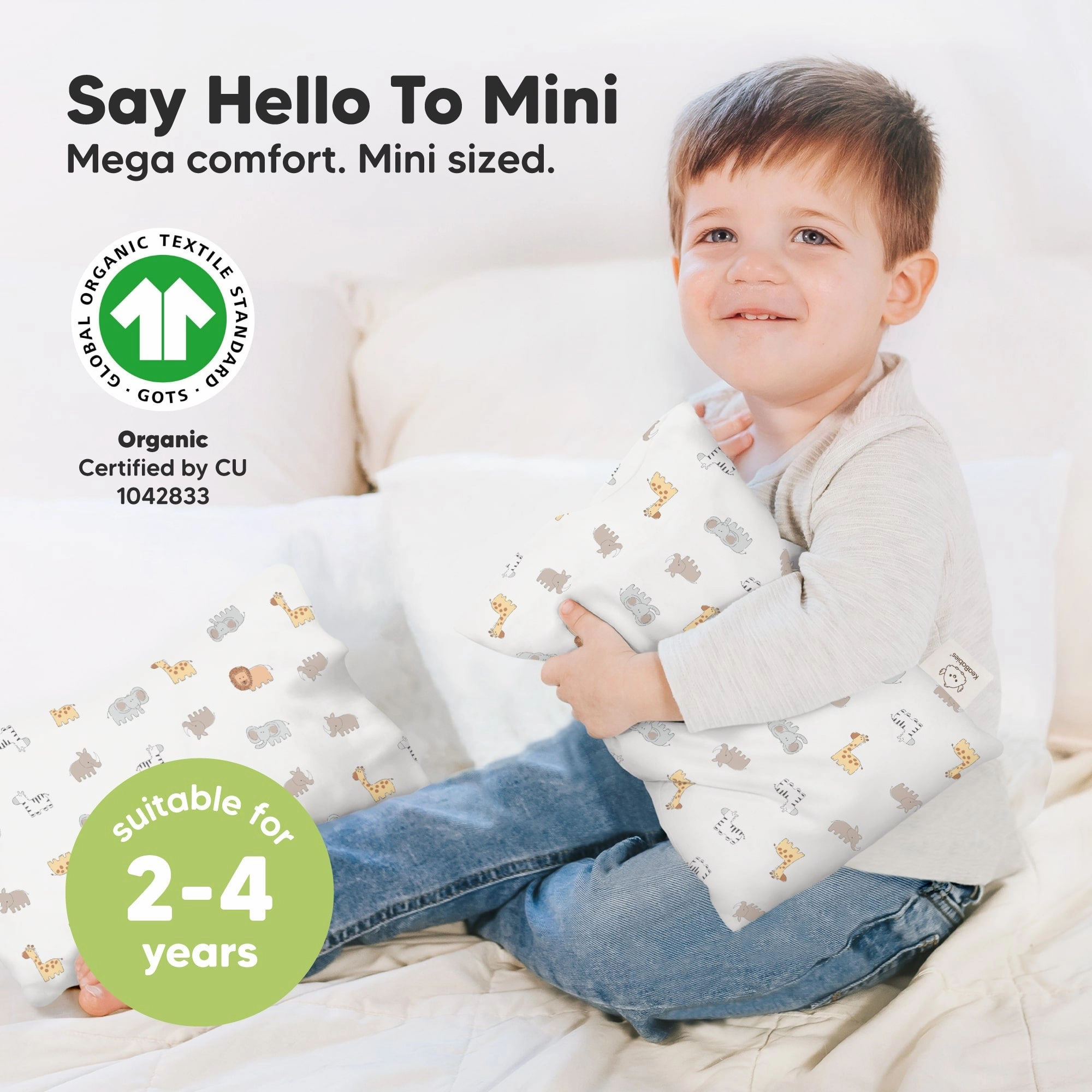 Mini Toddler Pillow With Pillowcase (Safari Echo)