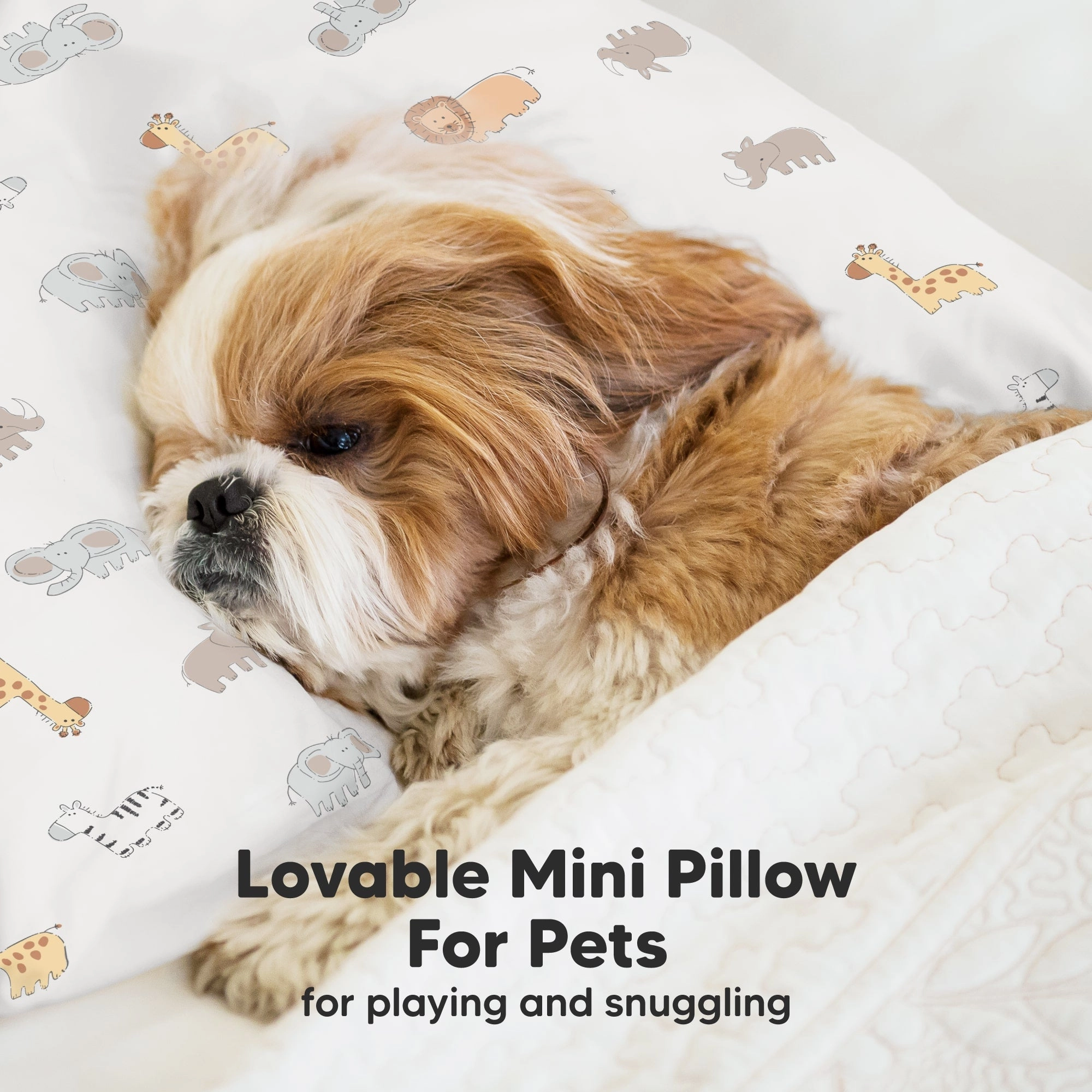Mini Toddler Pillow With Pillowcase (Safari Echo)