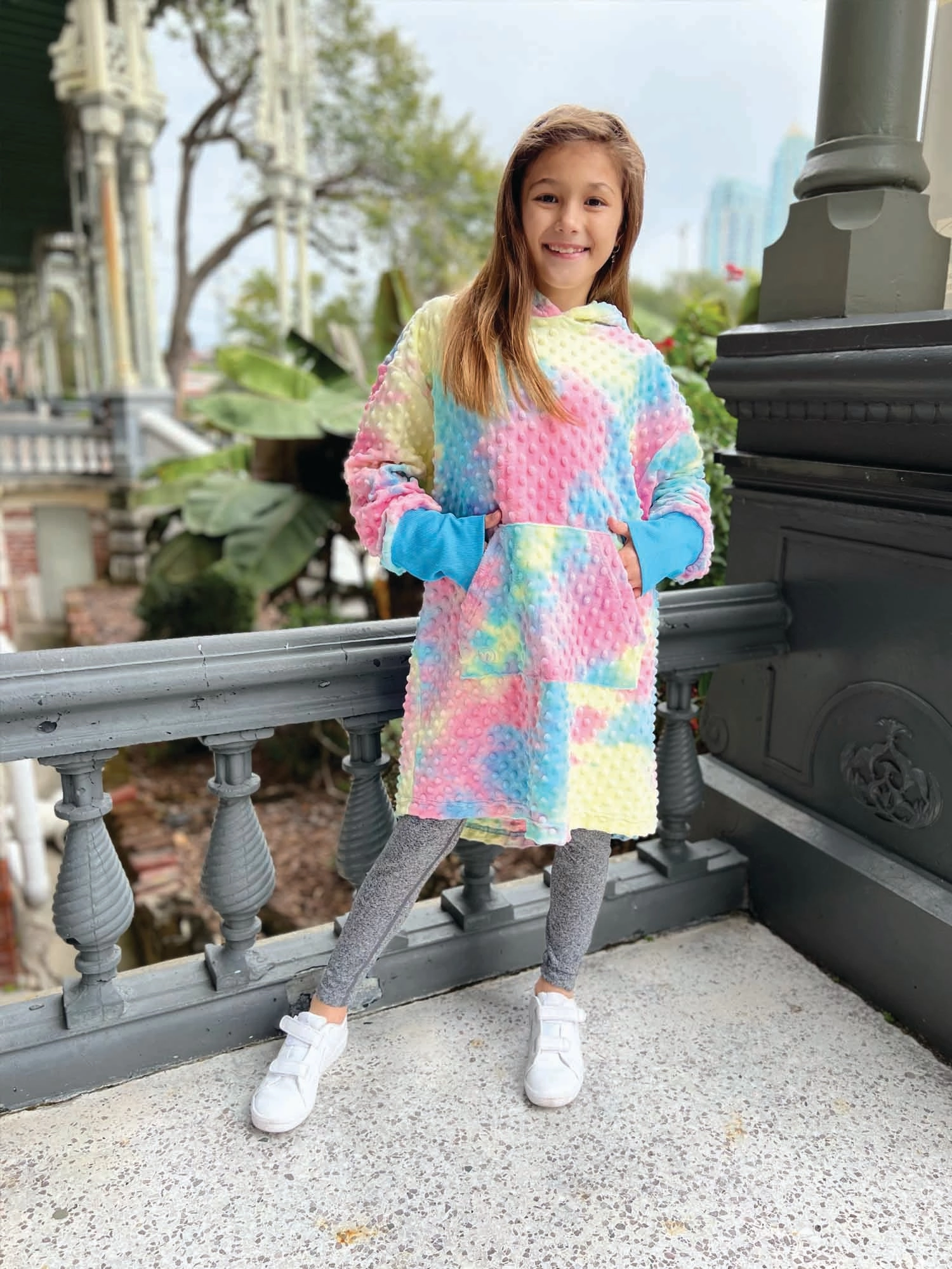 Minky Bubble Oversized Hoodie - Tie Dye