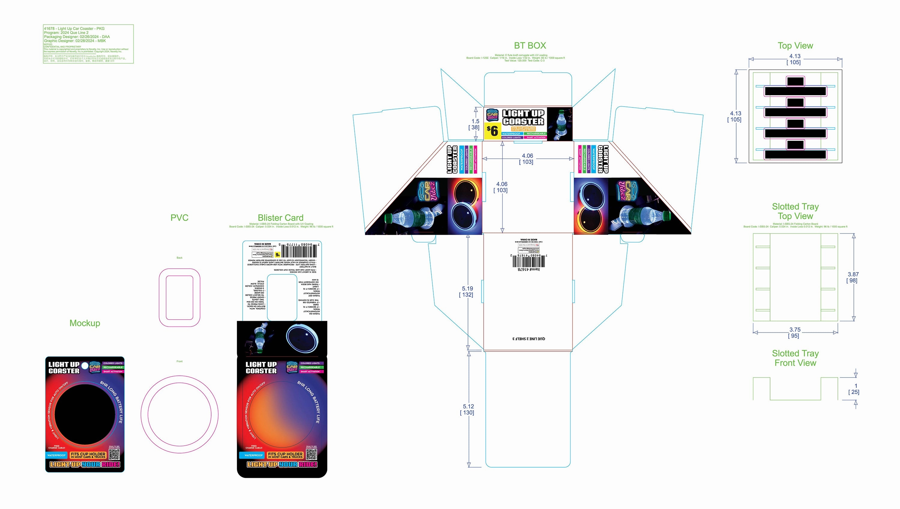 Mood Light LED Light-Up Coaster - 4 Pieces Per Retail Ready Display 41678