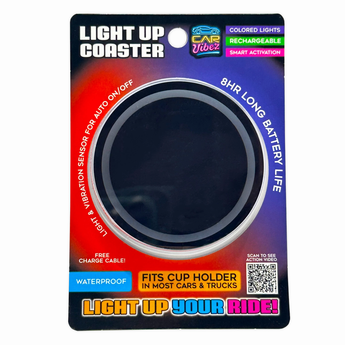 Mood Light LED Light-Up Coaster - 4 Pieces Per Retail Ready Display 41678