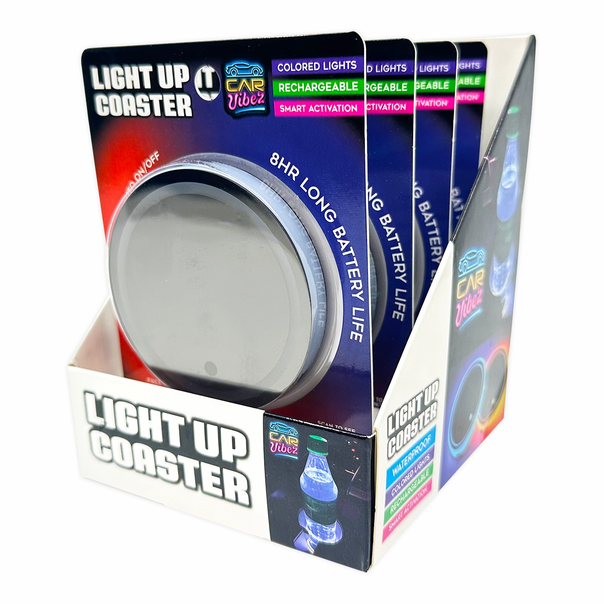 Mood Light LED Light-Up Coaster - 4 Pieces Per Retail Ready Display 41678