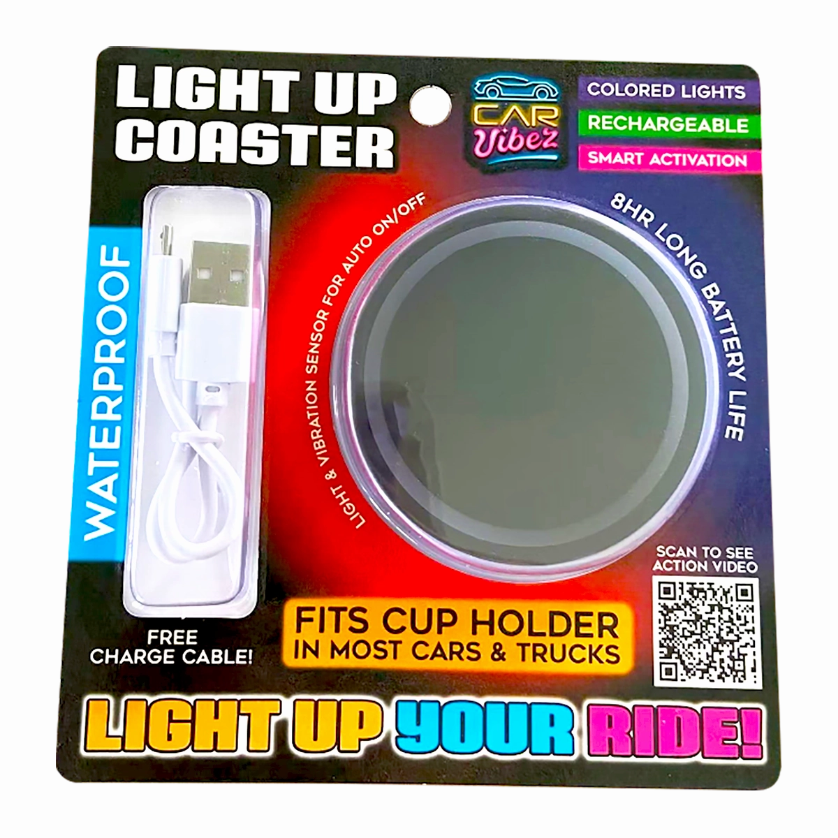 Mood Light LED Light-Up Coaster - 6 Pieces Per Retail Ready Display 23801