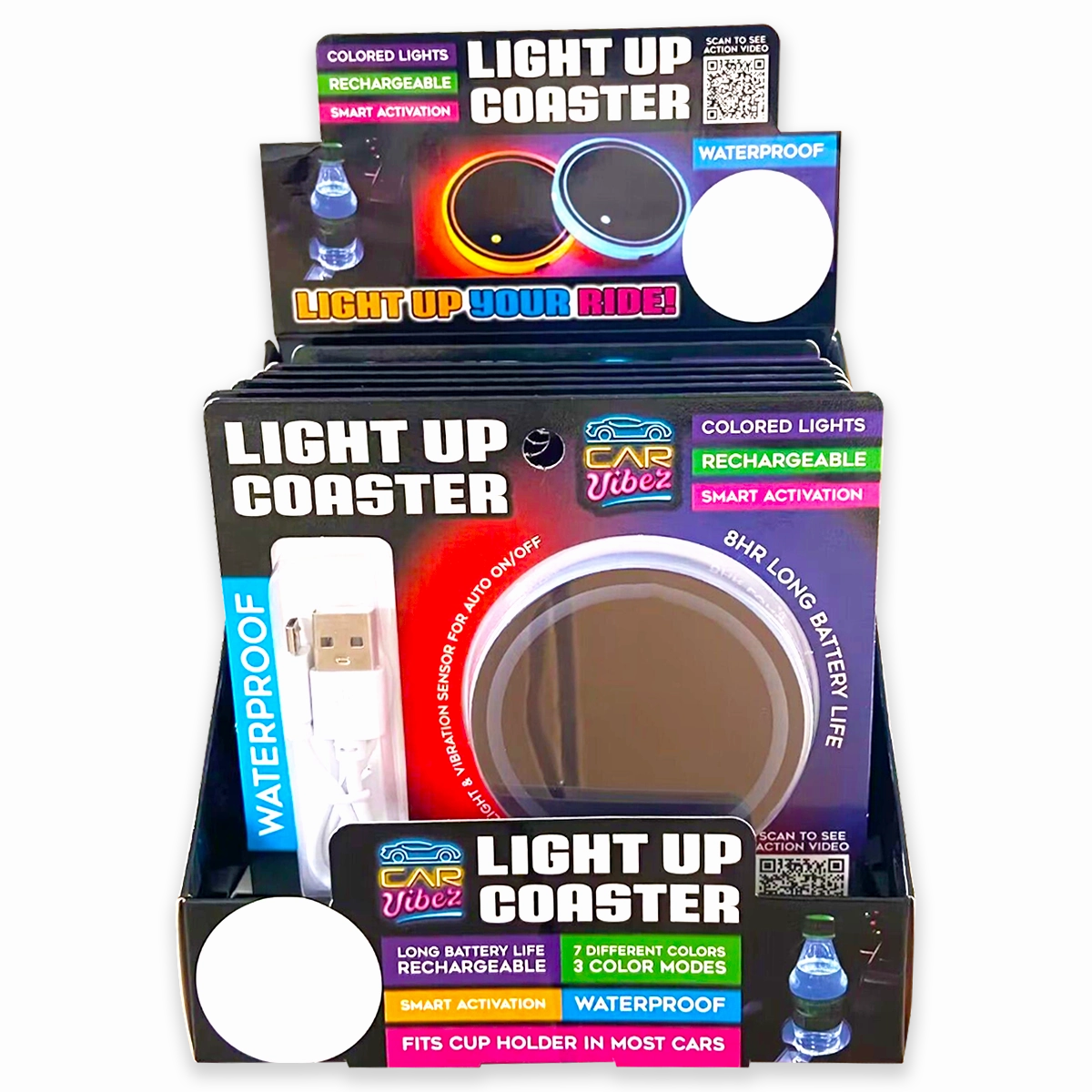 Mood Light LED Light-Up Coaster - 6 Pieces Per Retail Ready Display 23801