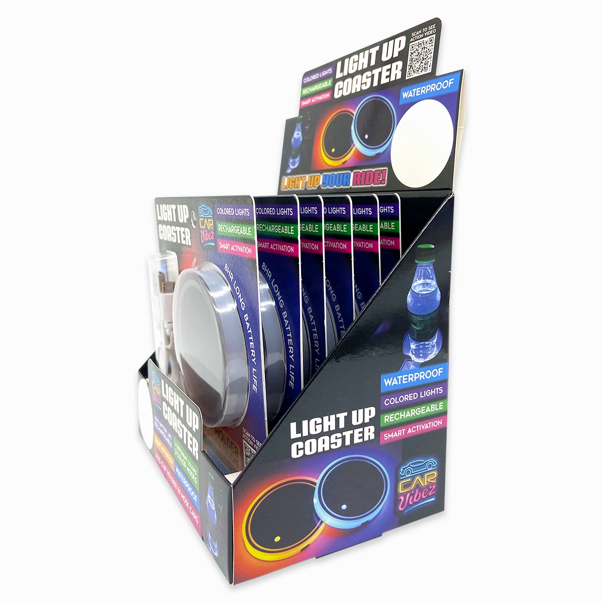 Mood Light LED Light-Up Coaster - 6 Pieces Per Retail Ready Display 23801