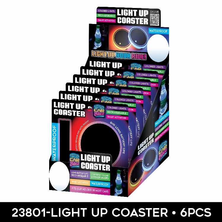 Mood Light LED Light-Up Coaster - 6 Pieces Per Retail Ready Display 23801