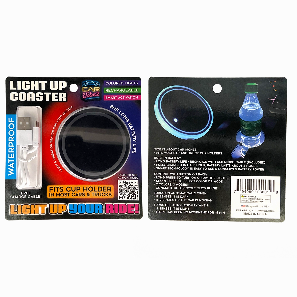 Mood Light LED Light-Up Coaster - 6 Pieces Per Retail Ready Display 23801