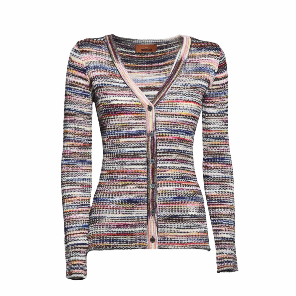 Multicolor Ribbed Wool And Viscose Flamed Cardigan
