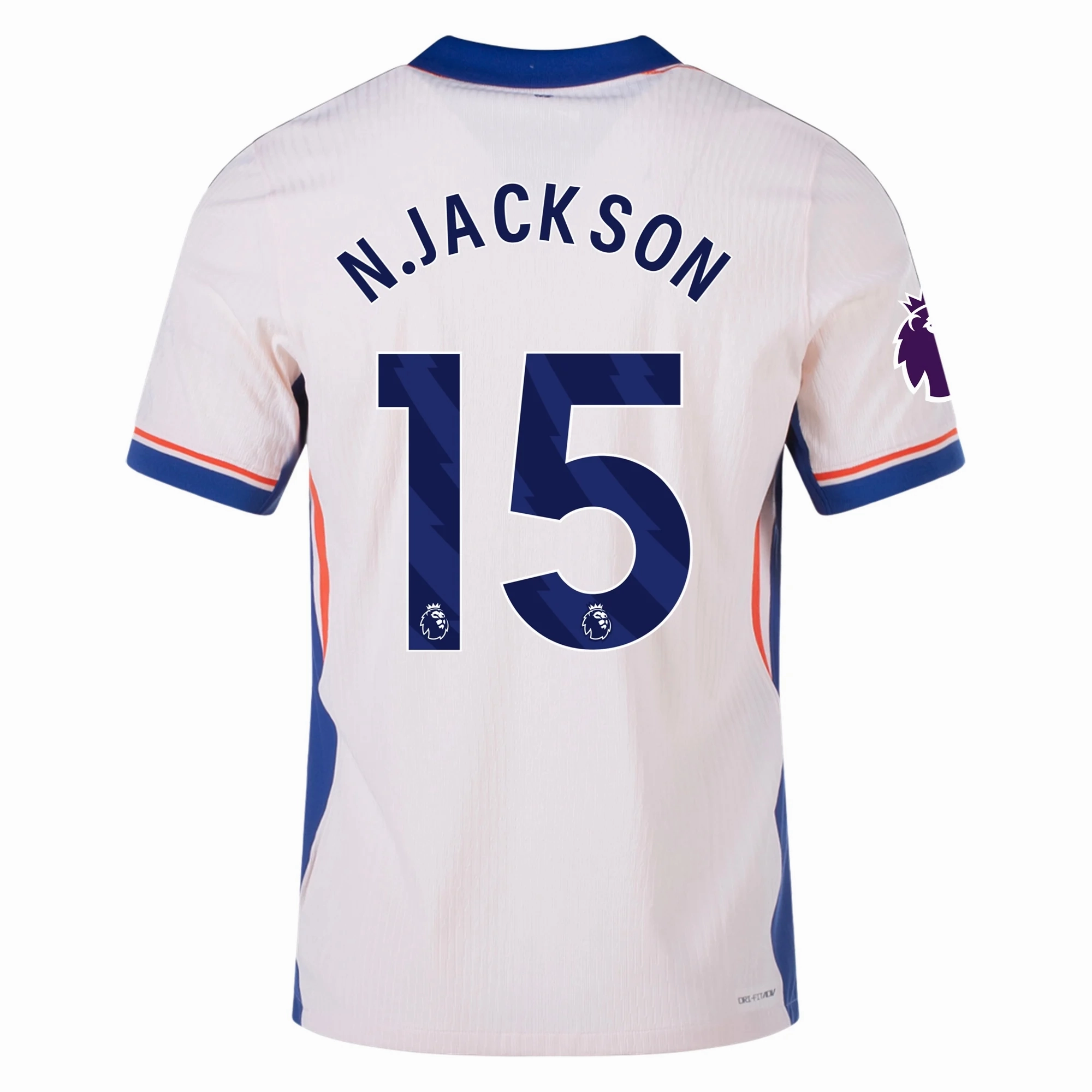 Nike Chelsea Authentic Nicholas Jackson Away Jersey w/ EPL Patch 24/25 (Guava Ice/Rush Blue)
