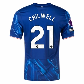 Nike Chelsea Ben Chilwell Home Jersey w/ EPL   No Room For Racism Patches 24/25 (Rush Blue/Team Orange)