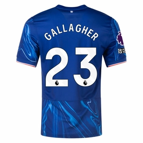 Nike Chelsea Connor Gallagher Home Jersey w/ EPL   No Room For Racism Patches 24/25 (Rush Blue/Team Orange)