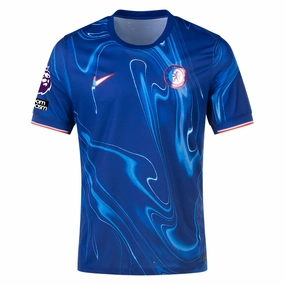 Nike Chelsea Home Jersey w/ EPL   No Room For Racism Patches 24/25 (Rush Blue/Team Orange)