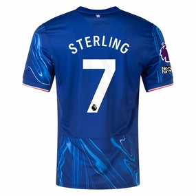 Nike Chelsea Raheem Sterling Home Jersey w/ EPL   No Room For Racism Patches 24/25 (Rush Blue/Team Orange)