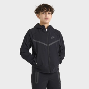 Nike Sportswear Junior Boys' Tech Woven Full Zip Hoodie Black / Black - Black