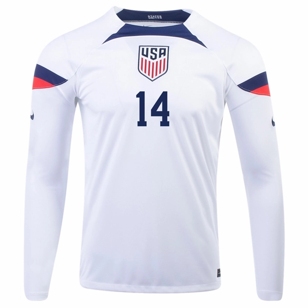 Nike United States Luca De La Torre Home Long Sleeve Jersey 22/23 (White/Loyal Blue)