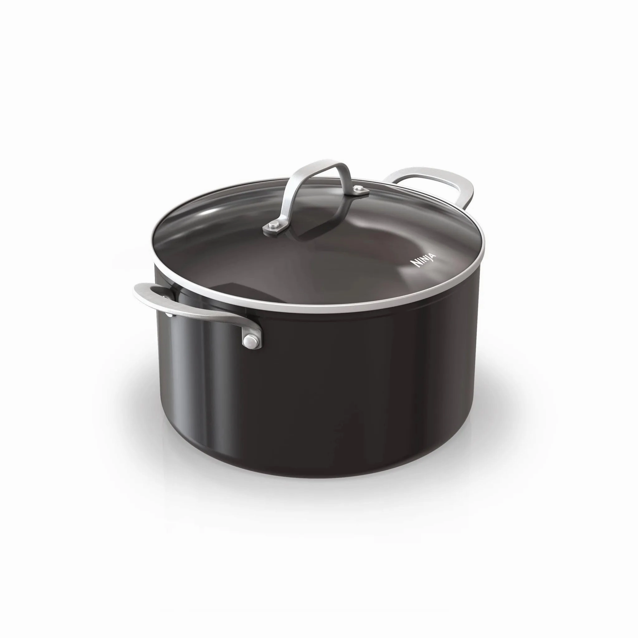 Ninja 9pc Never Stick Essential Cookware Set: Nonstick, Tempered Glass Lids, Stainless Steel Handles, Induction Compatible