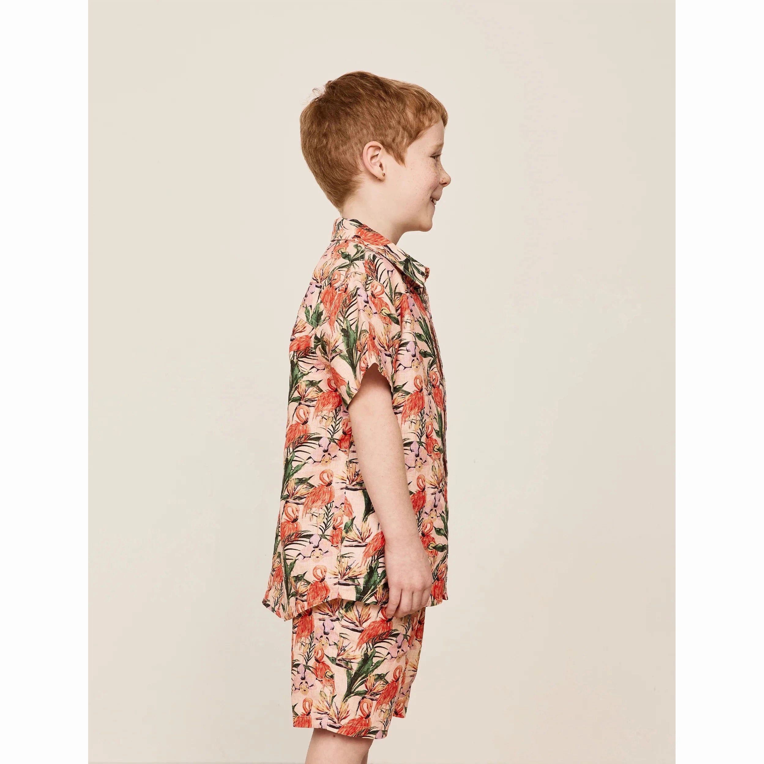 Noah Linen Shorts - Flamingo Peach