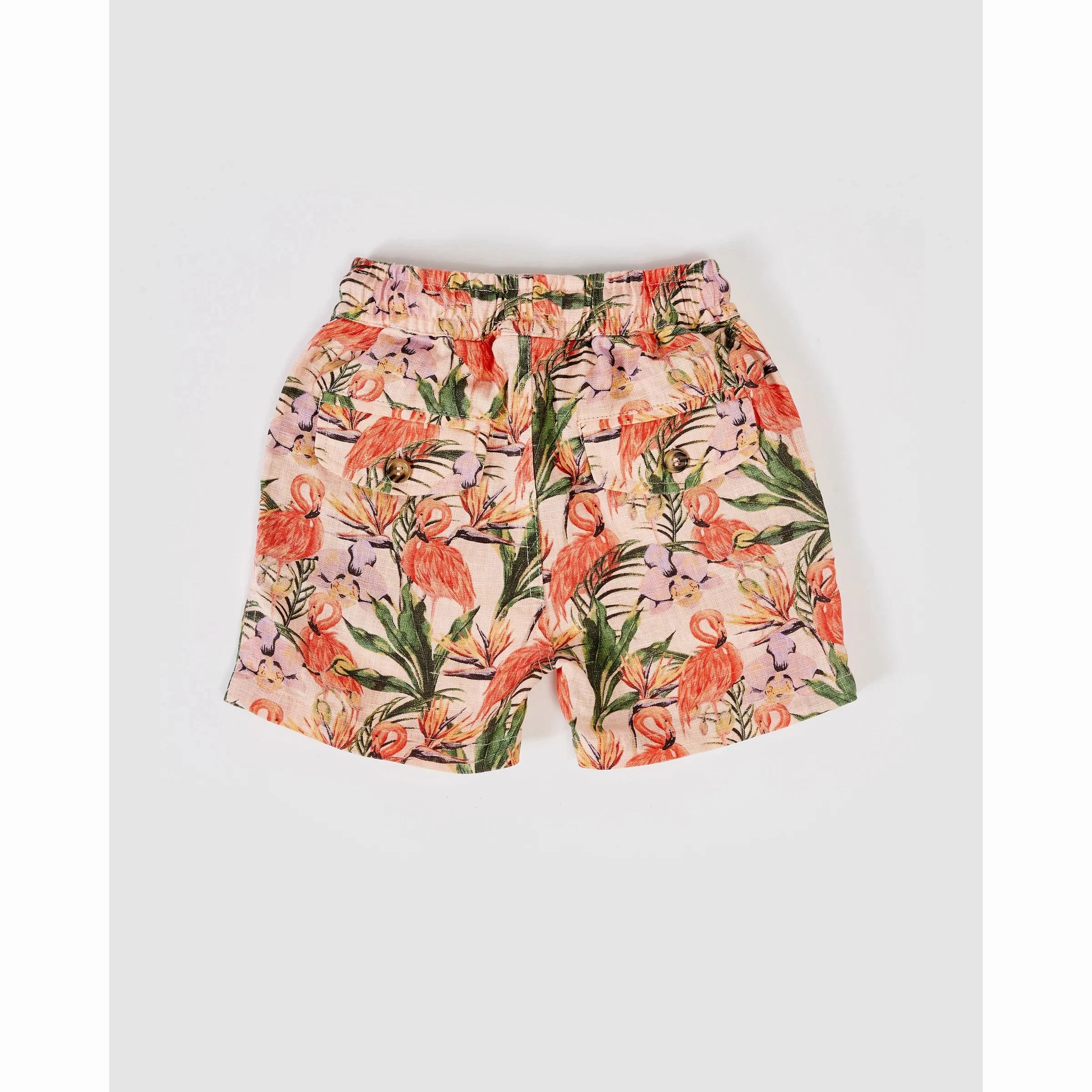 Noah Linen Shorts - Flamingo Peach