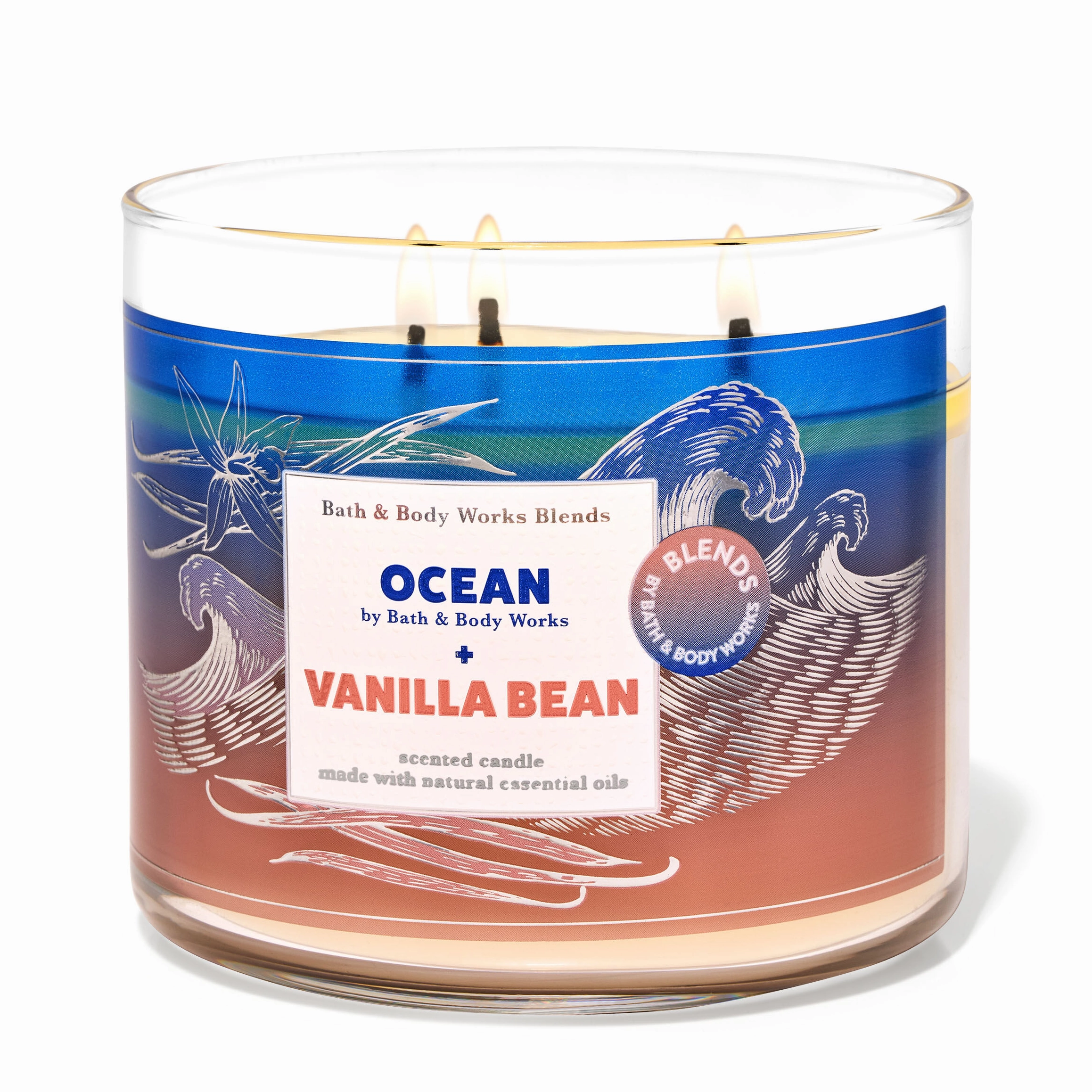 Ocean & Vanilla Bean by Bath & Body Works 3-Wick Scented Candle