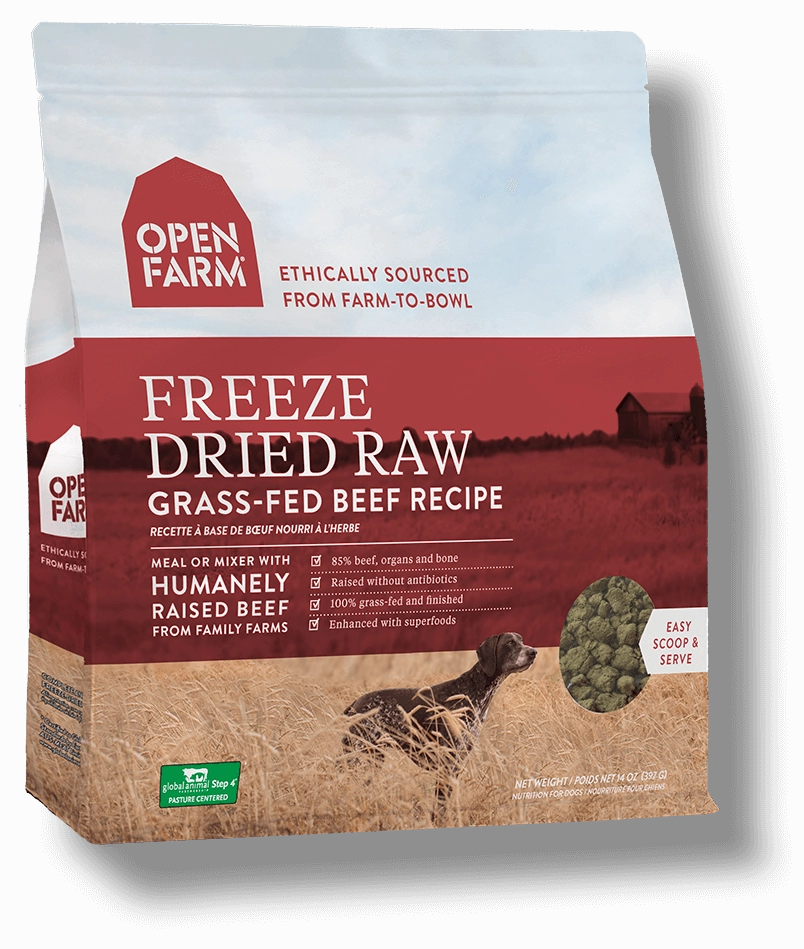 Open Farm Grain Free Grass Fed Beef Recipe Freeze Dried Raw Dog Food
