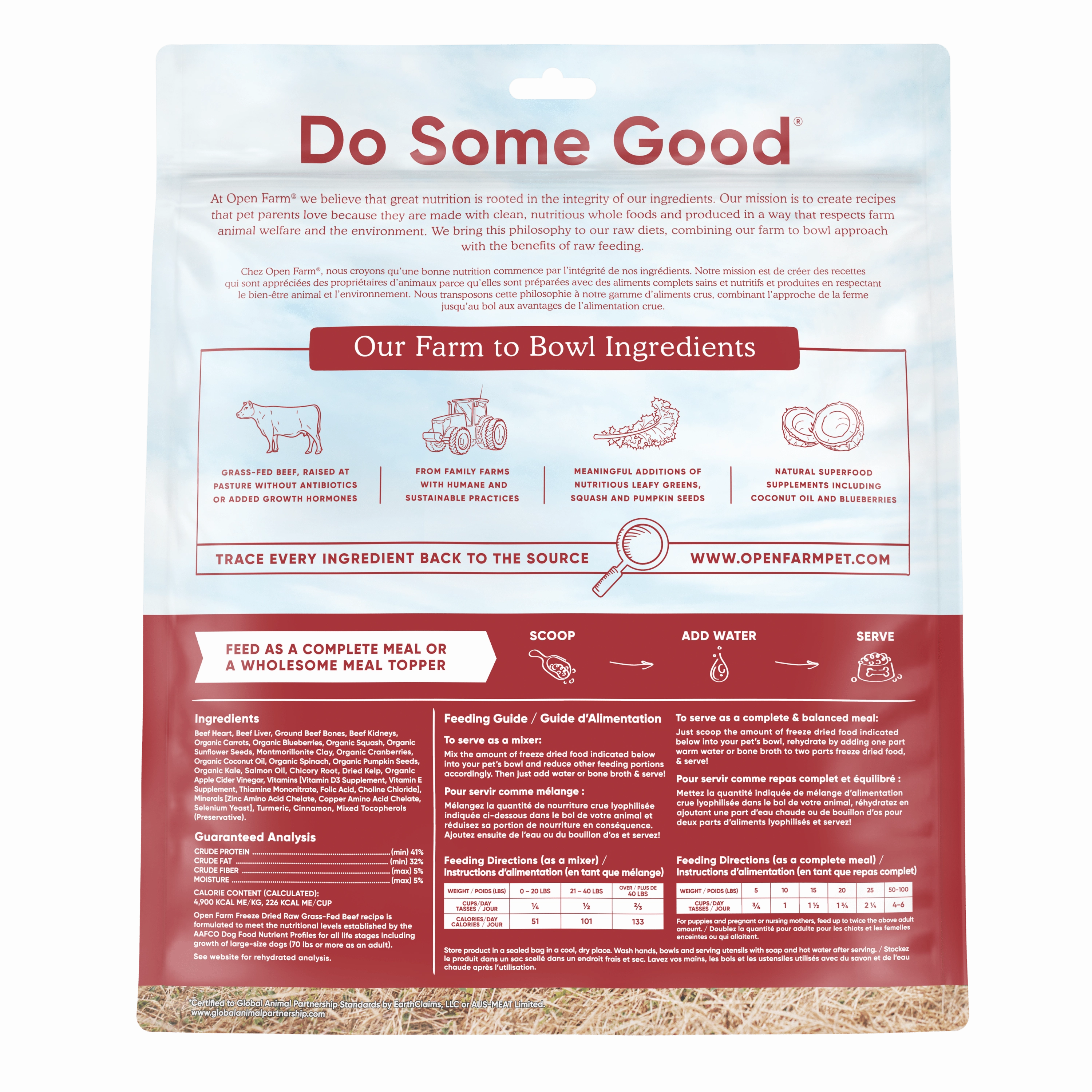 Open Farm Grain Free Grass Fed Beef Recipe Freeze Dried Raw Dog Food