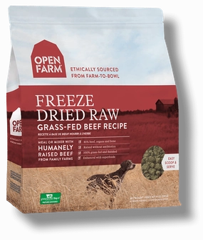 Open Farm Grain Free Grass Fed Beef Recipe Freeze Dried Raw Dog Food