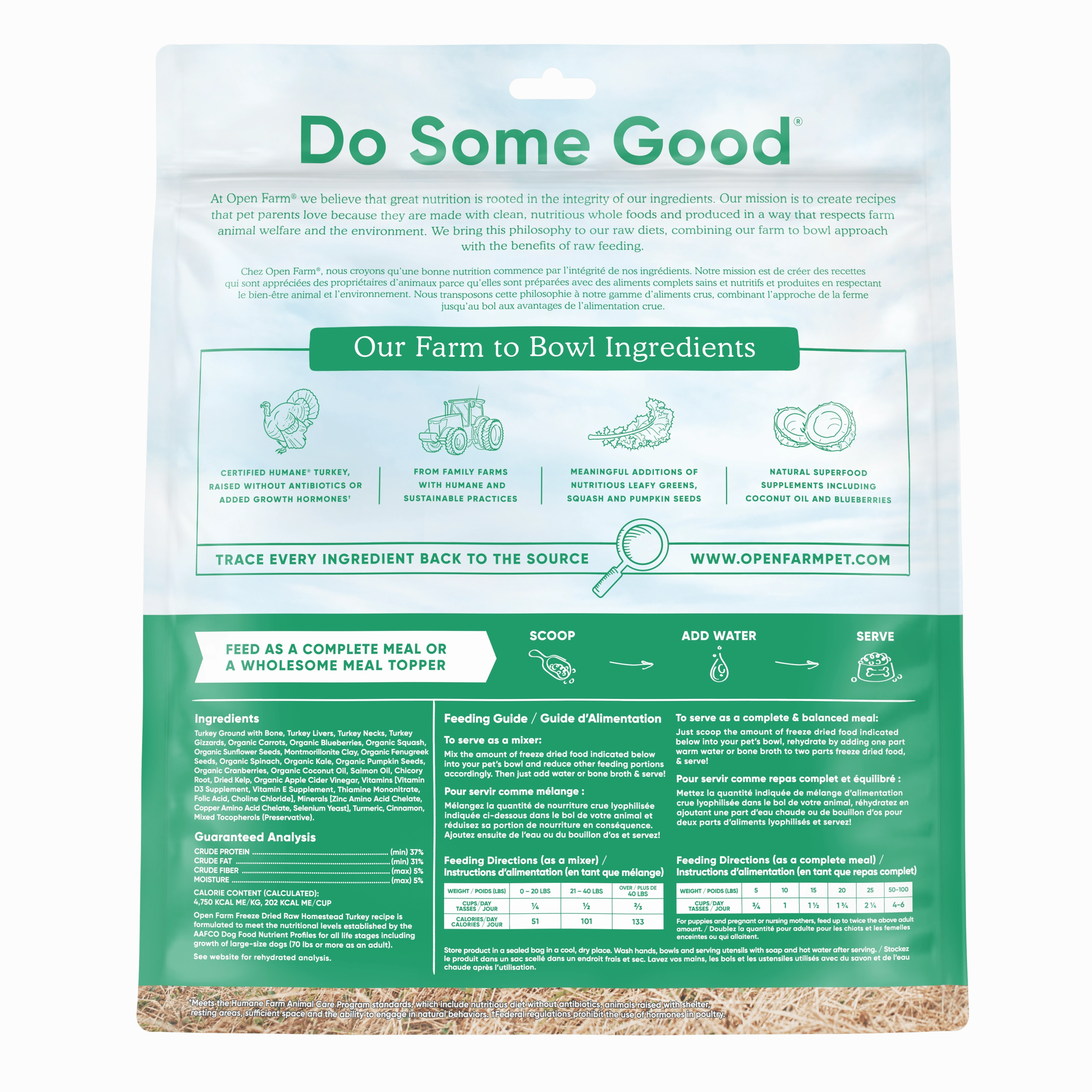 Open Farm Grain Free Homestead Turkey Recipe Freeze Dried Raw Dog Food