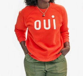 Oui Sweatshirt In Blood Orange