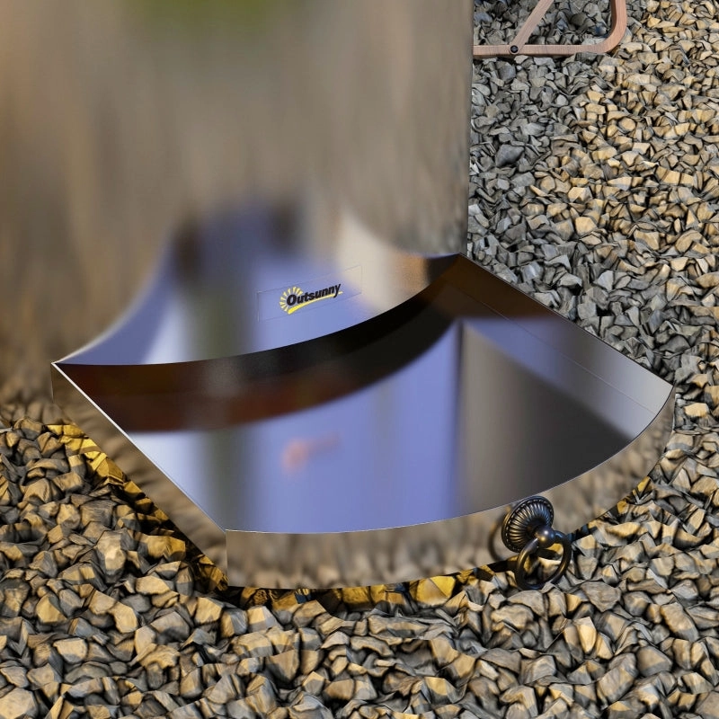 Outsunny 2-in-1 Smokeless Firepit- Silver Stainless Steel