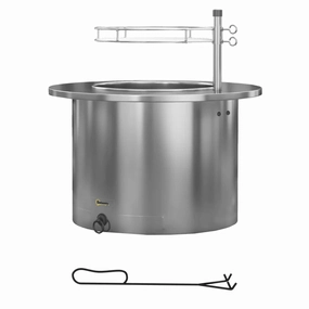 Outsunny 2-in-1 Smokeless Firepit- Silver Stainless Steel