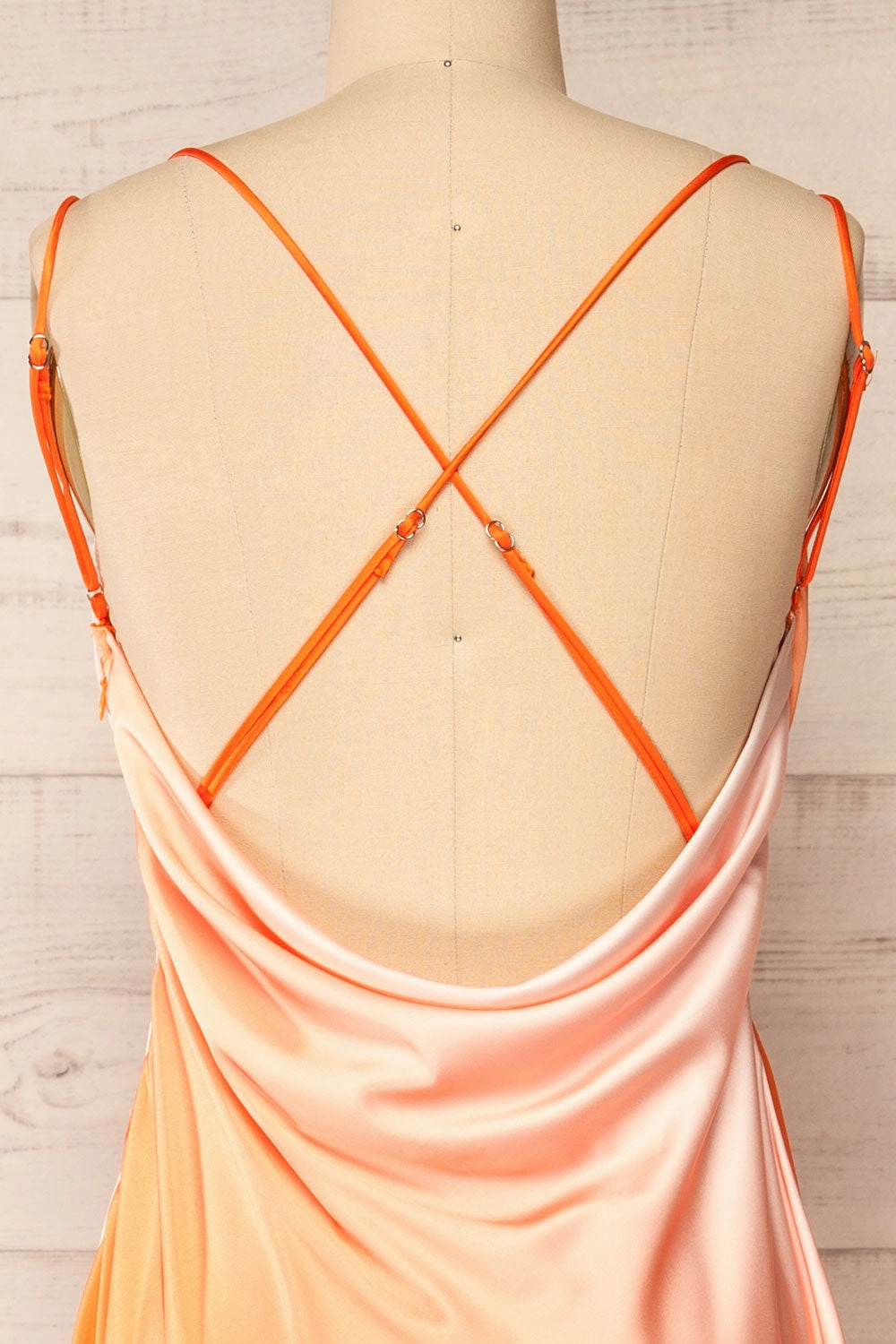 Palmer | Orange Cowl Neck Midi Dress