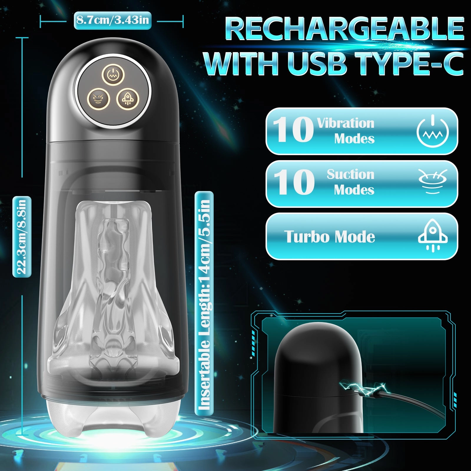 Penis Pump with 10 Sucking & Vibrating Modes