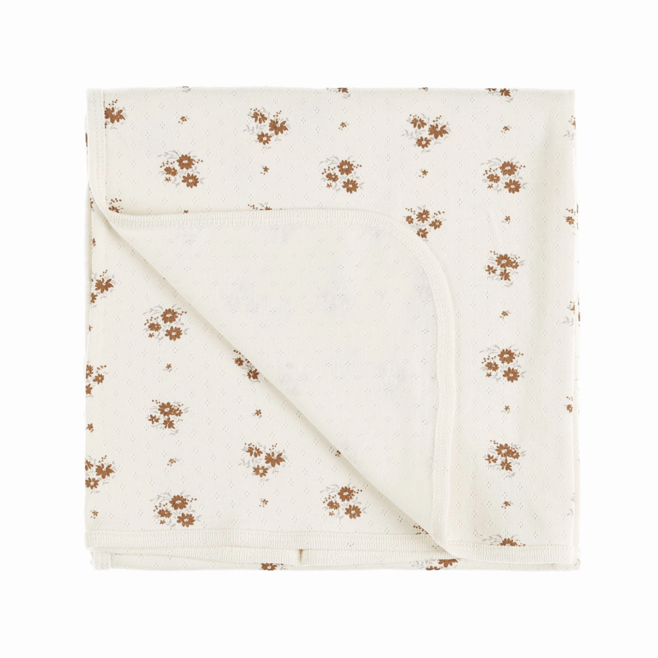 Pointelle Baby Blanket - Autumn Flora - Ivory - FINAL SALE