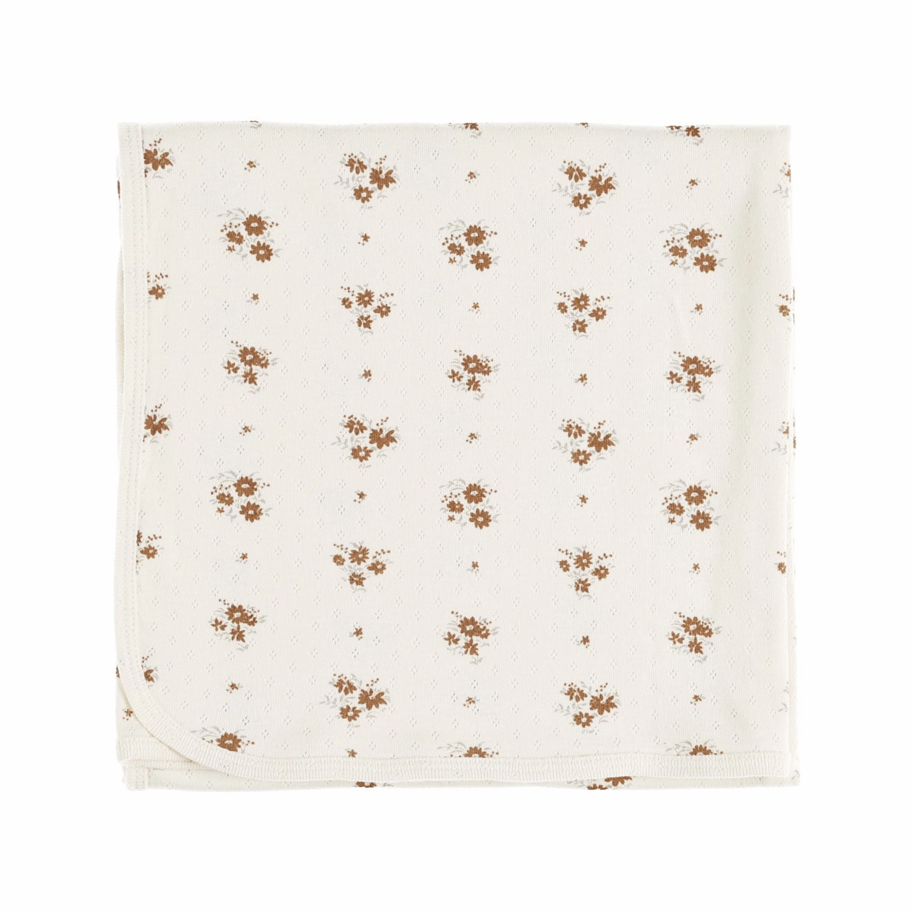 Pointelle Baby Blanket - Autumn Flora - Ivory - FINAL SALE