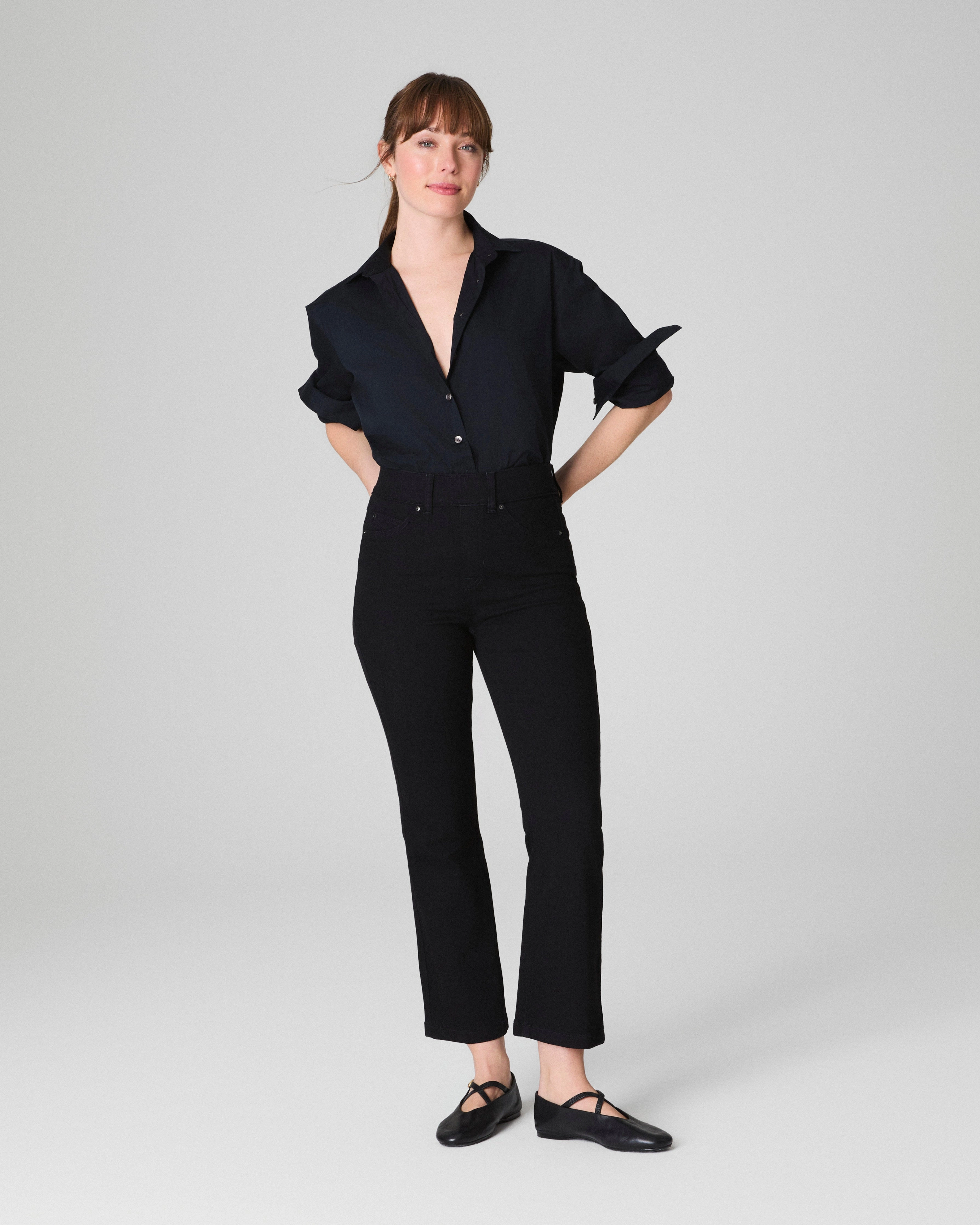 SPANXshape™ EveryWear Kick Flare Jeans, Clean Black
