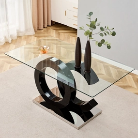 Streamdale 63" Glass Table - Kitchen, Bedroom, Office