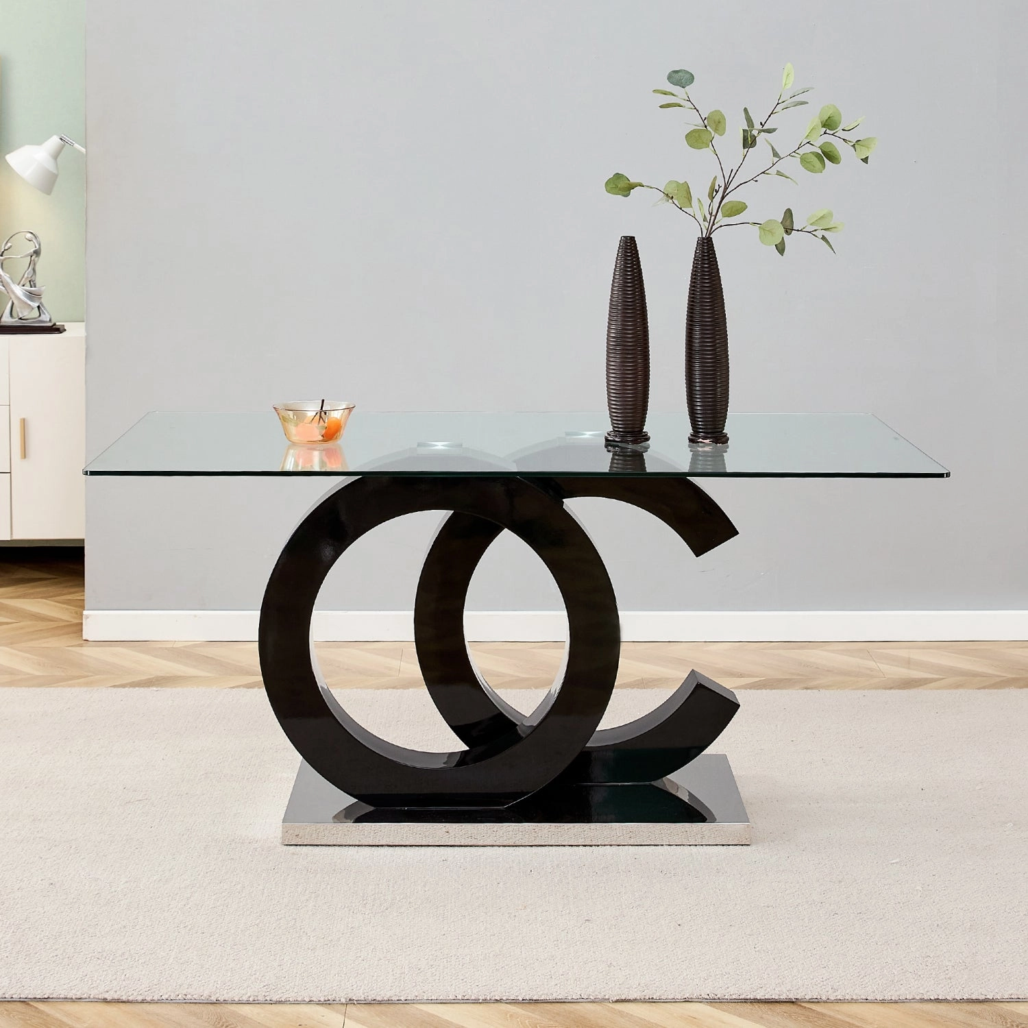 Streamdale 63" Glass Table - Kitchen, Bedroom, Office