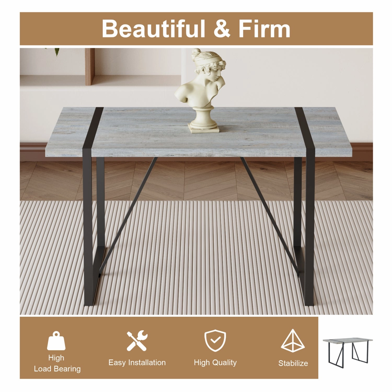 Streamdale Grey Marble Table & 6 PU Chairs
