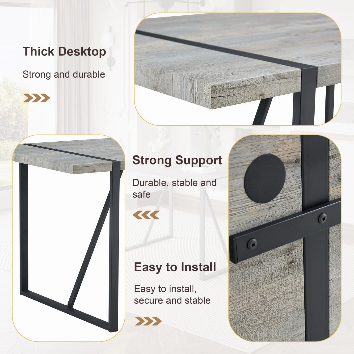 Streamdale Grey Marble Table & 6 PU Chairs