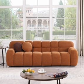 Streamdale Light Brown Boucle 3-Seater Marshmallow Sofa