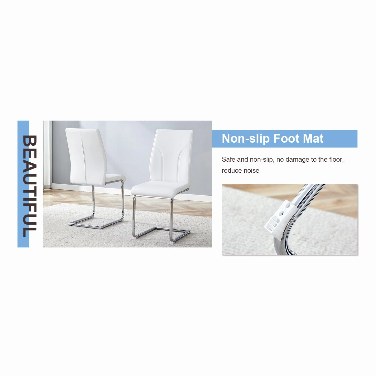 Streamdale White PU Dining Chair Set of 6