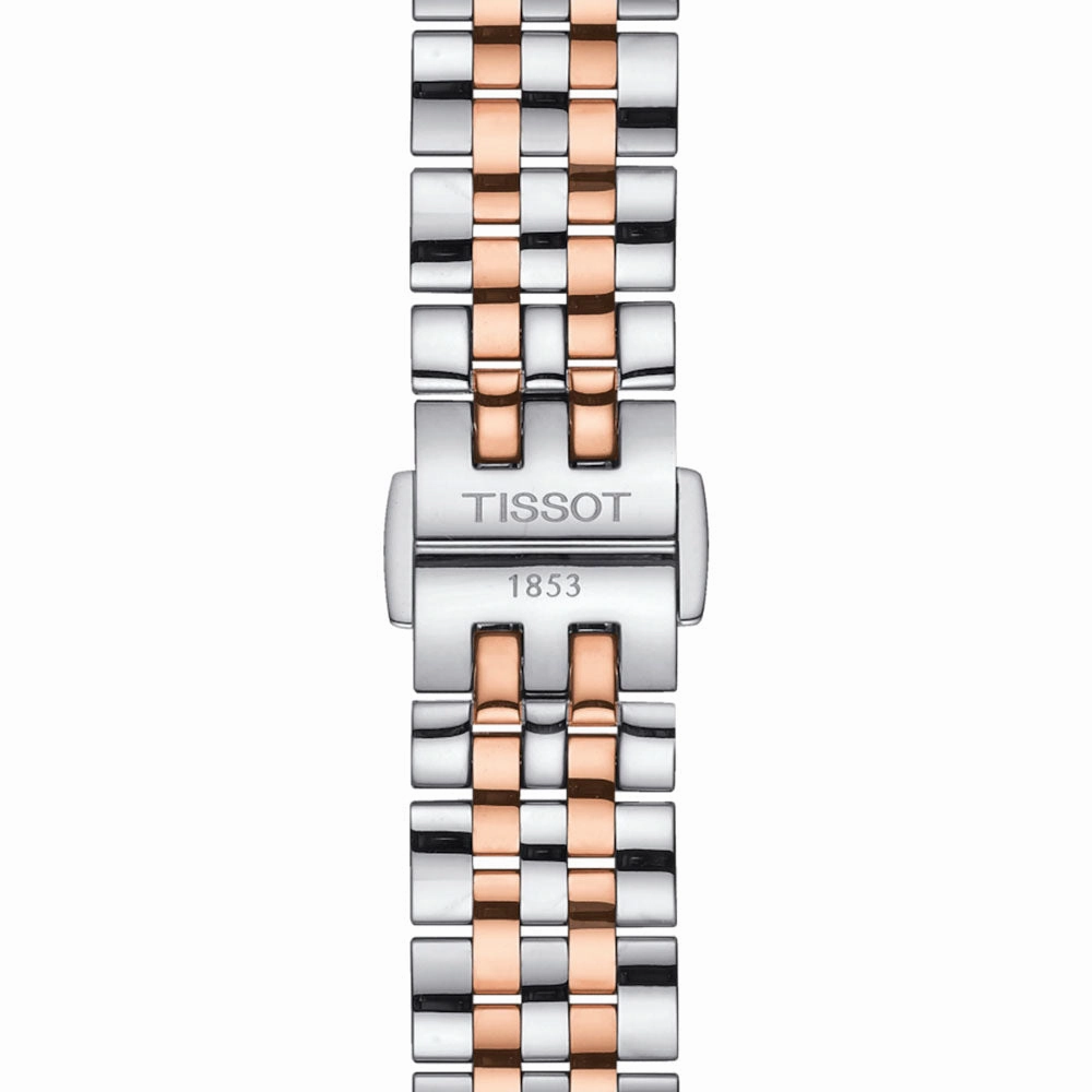 Tissot Le Locle Automatic Lady 29mm Silver Dial Special Edition Rose Gold PVD Steel Diamond Watch T0062072203600