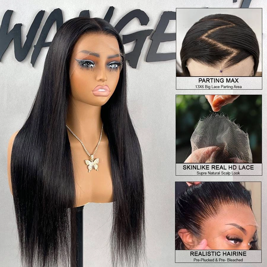 UK Shipping | WOWANGEL 13X6 Skinlike Real HD Lace Front Wigs Straight