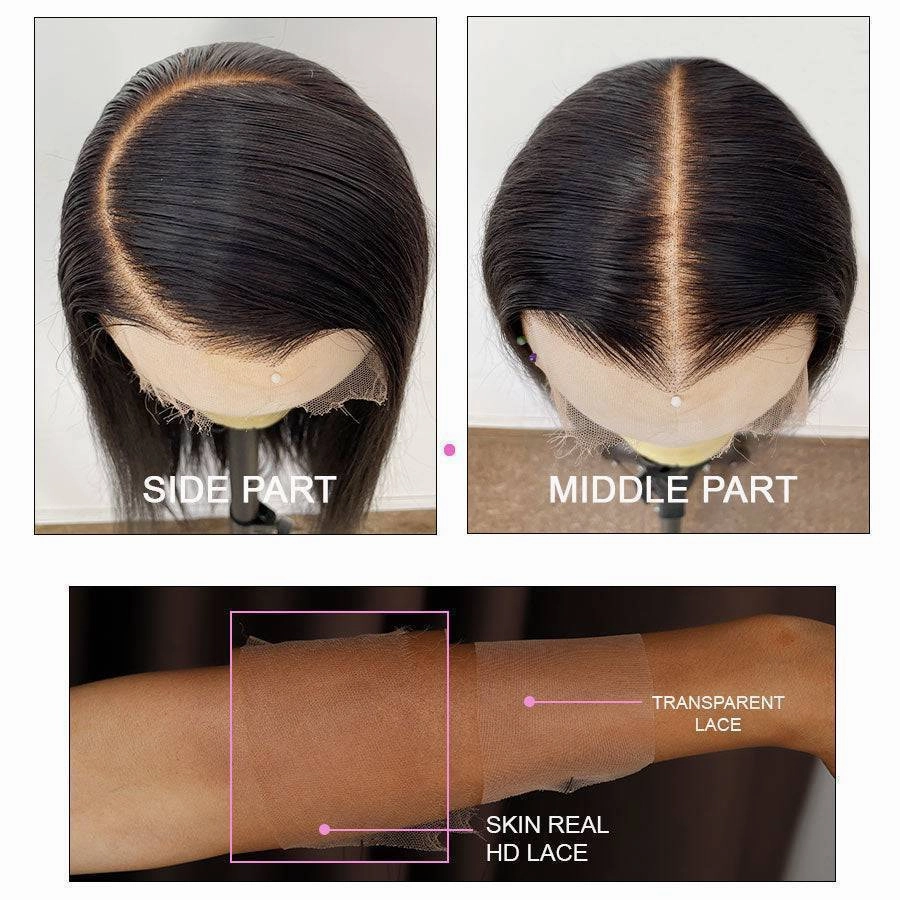 UK Shipping | WOWANGEL 13X6 Skinlike Real HD Lace Front Wigs Straight